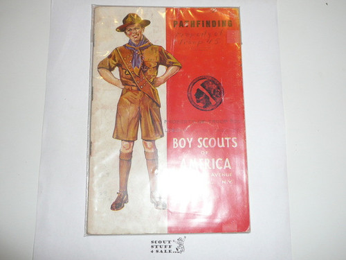 Pathfinding Merit Badge Pamphlet, Type 4, Standing Scout Cover, 7-42 Printing